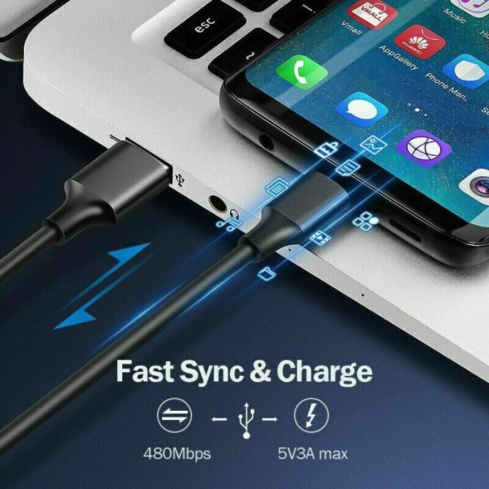 Câble chargeur 3a pour samsung galaxy a21s a41 a51 a71 5g