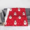 Christmas Snowman Kawaii Xmas Knitted Blanket Coral Fleece Plush Soft Throw Blankets for Bedding Couch Bedroom Quilt