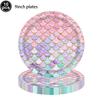 Mermaid Birthday Party Decoration 3D Balloons Cup Plate Napkins Banner For Kids Girls Party Favor Gifts Baby Shower Photo Props