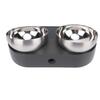 Cat Double Food Bowl Plastic Stainless Steel Raised Dog Cat Bowl Large Capacity Pet Water and Food Bowl Set with Non Slip Base