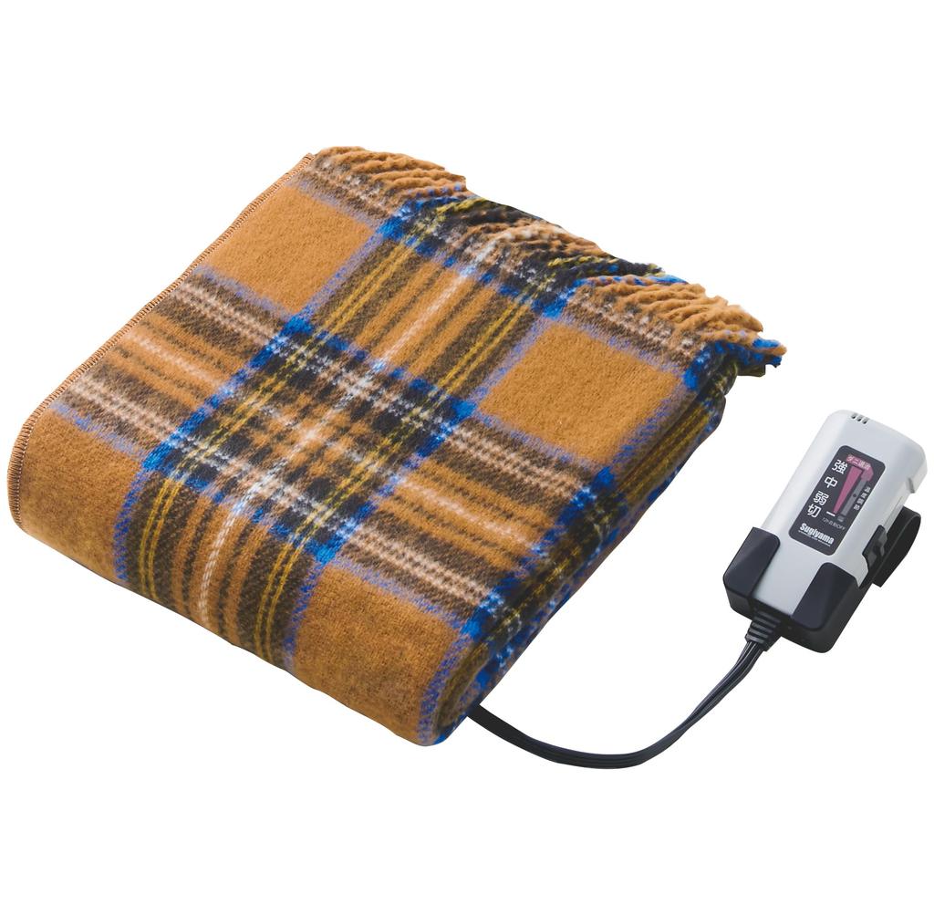 Sugiyama Washable Electric Throw Made in Regular Size x 140 Controller Holder Automatic Off Cinnamon Blanket, Japan, (82 cm), Included, 12-Hour Timer,