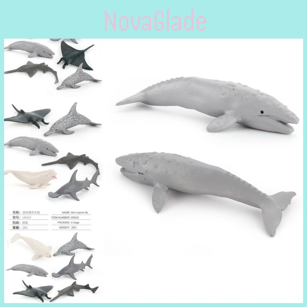 Realistic Miniature Dolphin Devil Ray Beluga Whale Shark Model Ocean Animal Toy Collection