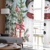 Christmas Snowman Tree Gift Snowflake Mockingbird Sheer Curtains Bedroom Decoration Window Curtain Kitchen Tulle Voile Curtains