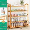 Wall-Mounted Bamboo Shoe Rack: Space-Saving, Dustproof, Multi-Layer Storage for Entryway