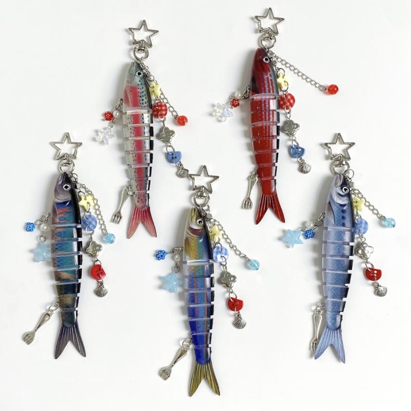 Exquisite Handmade Fish Keychain For Fishing Enthusiasts Souvenir Gifts Bag Pendant Decoration Jewelry Accessories