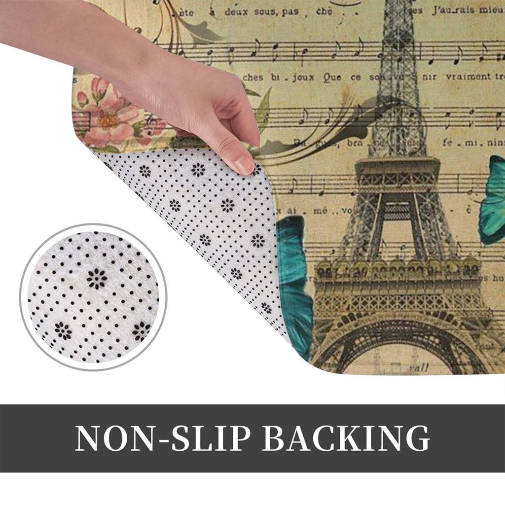 The Eiffel Tower Printed Anti-slip Doormat Floor Mat Sand Scraping Carpet Rug for Kitchen Entrance Home Bedroom Footpad Mats
