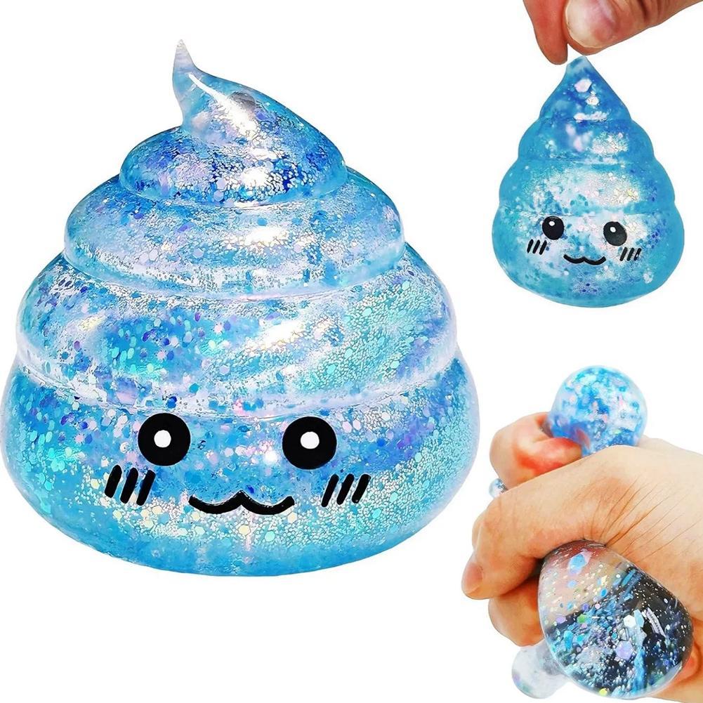 Funny Glitter Poo Stress Ball Toy For Kids Adults, Squeeze Fidget Prank Toy April Fool'S Day Gift, Sensory Stress Relief