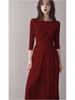 Elegant French Women's Long-Sleeve Dress: Fashionable High-End Spring/Autumn Skirt for Weddings