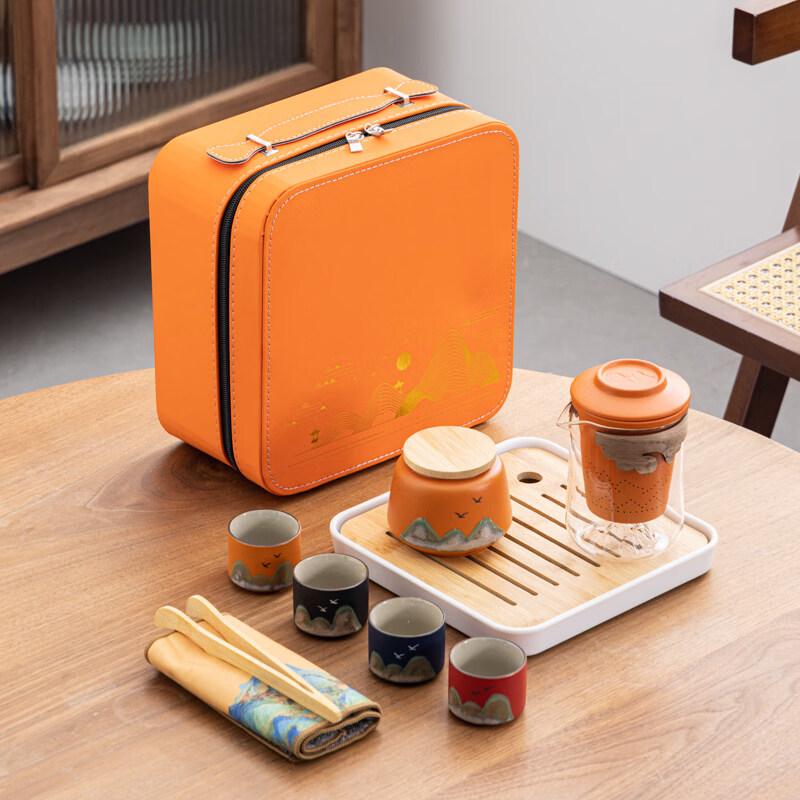 Qianli Jiangshan Portable Ceramic Travel Tea Set