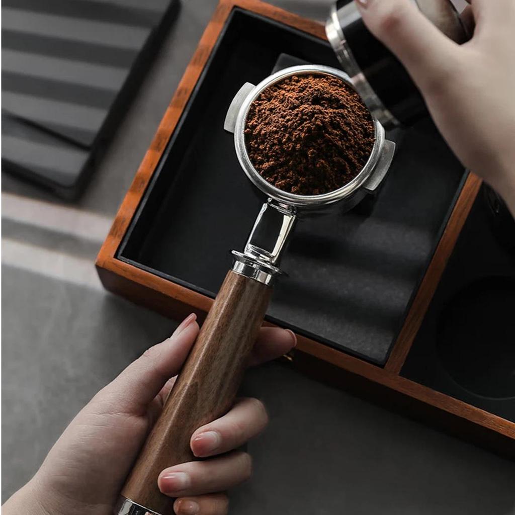 MHW-3BOMBER Coffee Machine Handle, Solid Wood Bottomless Extraction Modification Accessory, Walnut Handle - Lama/E61