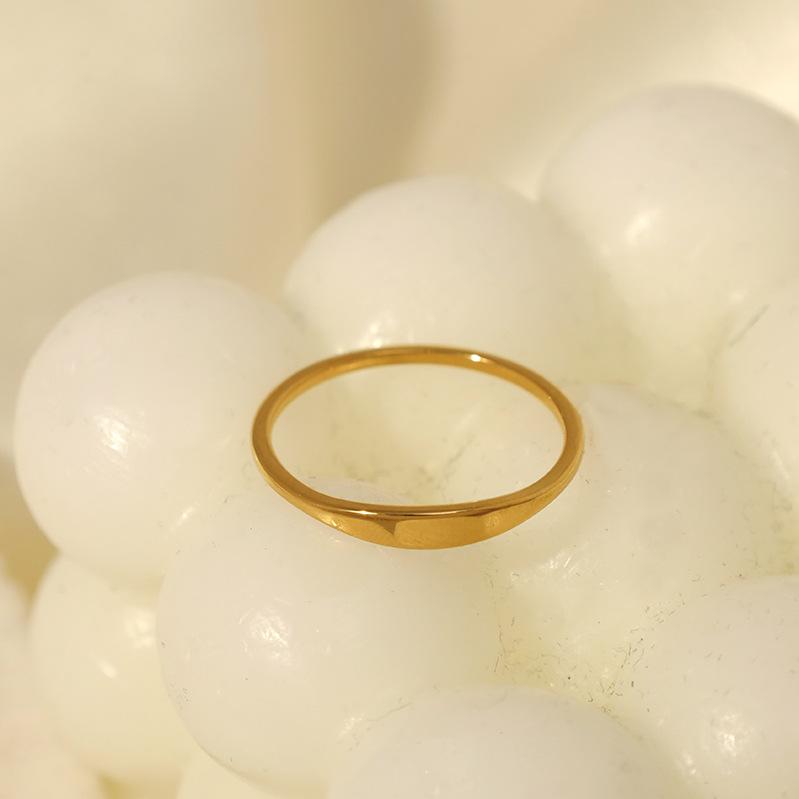 Simple And Cold Style Fashion Hot Niche Geometric Ring Girls 316 Ring Does Not Fade