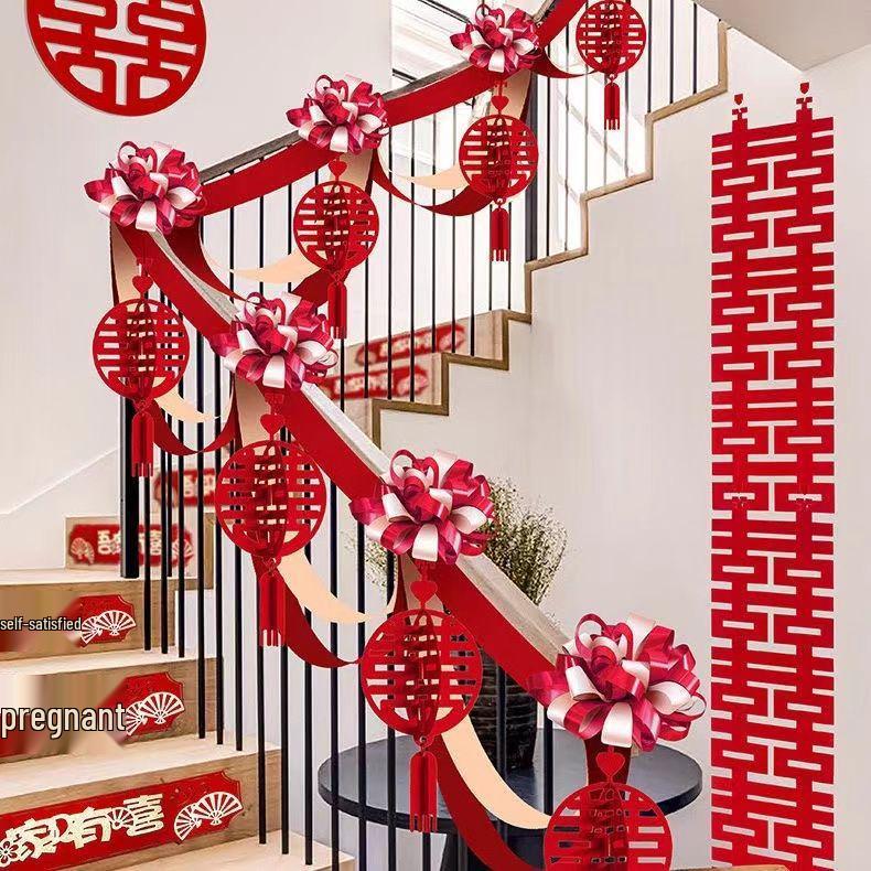 Wedding Room Decor: Stair Railing Flowers & Balloons Package