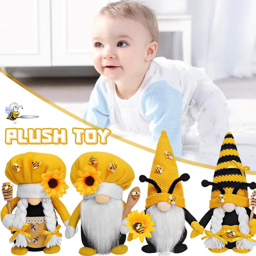 Bees Gnome Soft Plush Toy Handmade Spring Bees Elves Decoration Festive Gifts