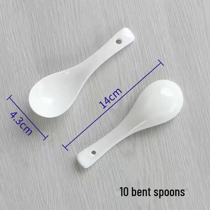 Huihuang White Ceramic Soup Spoons