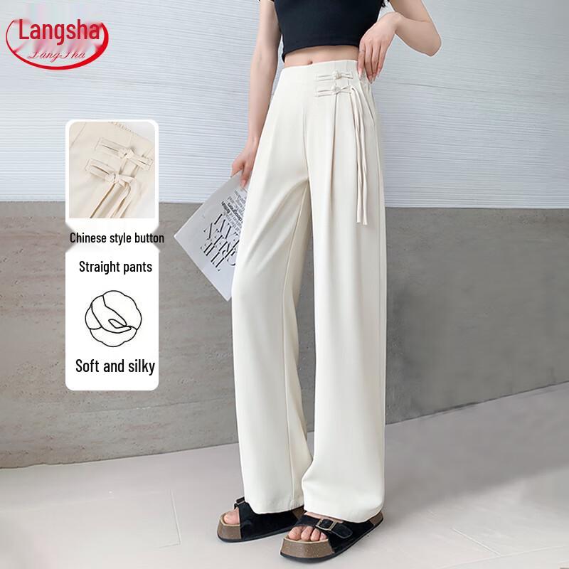 

Women s New Chinese Style High-Waist Wide-Leg Casual Pants M