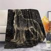 Black Afghan Hound,pattern Flannel Blanket, High Quality Comfortable for All Seasons, Home Decor, Warmth and Comfort, Perfect for Gifts.