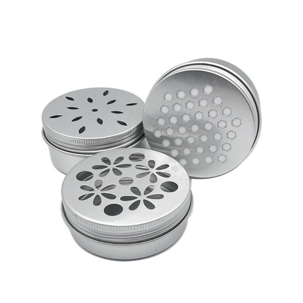 60/80ML Round Hollow Out with Holes Aluminum Tin Container Metal Empty Can Soap Storage Reusable Cosmetic Pot Jar Screw Top Lid