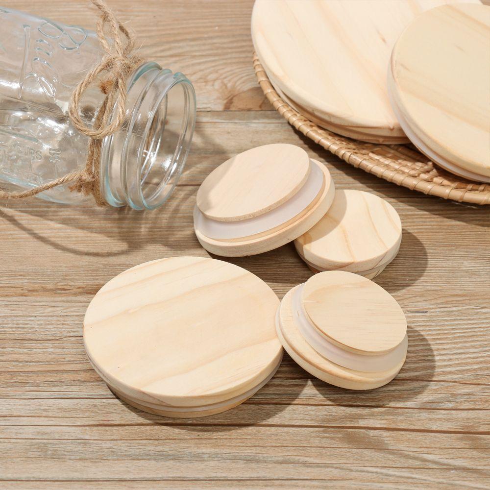 Wooden Bottle Sealing Caps Kitchen Organization Wide Mouth Cover Mason Jar Lid Wood Lids Canning Storage