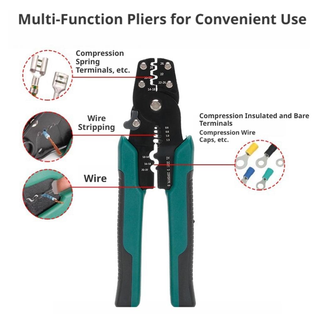Multifunctional Electrical Crimping Pliers Wire Stripper Cutter Terminal Crimper Hand Tool for Cable Connector Repair Tool
