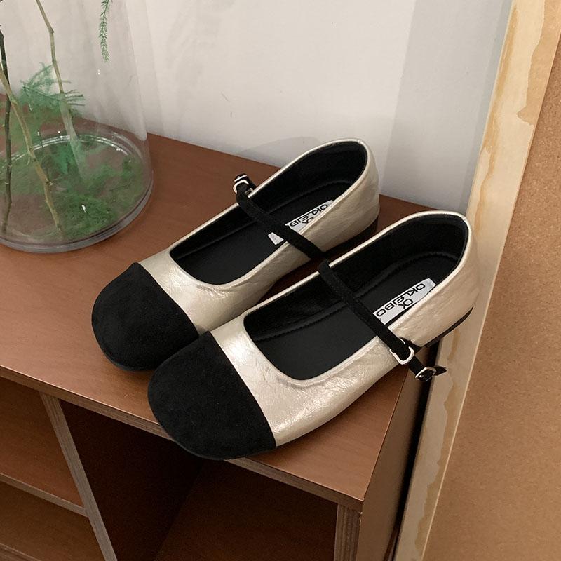 

Модная женская обувь с мелким вырезом, с круглым носком, женские балетки, повседневная мягкая модная обувь с ремешком и пряжкой, женские туфли-лодочки Мэри Джейн 35 чёрный