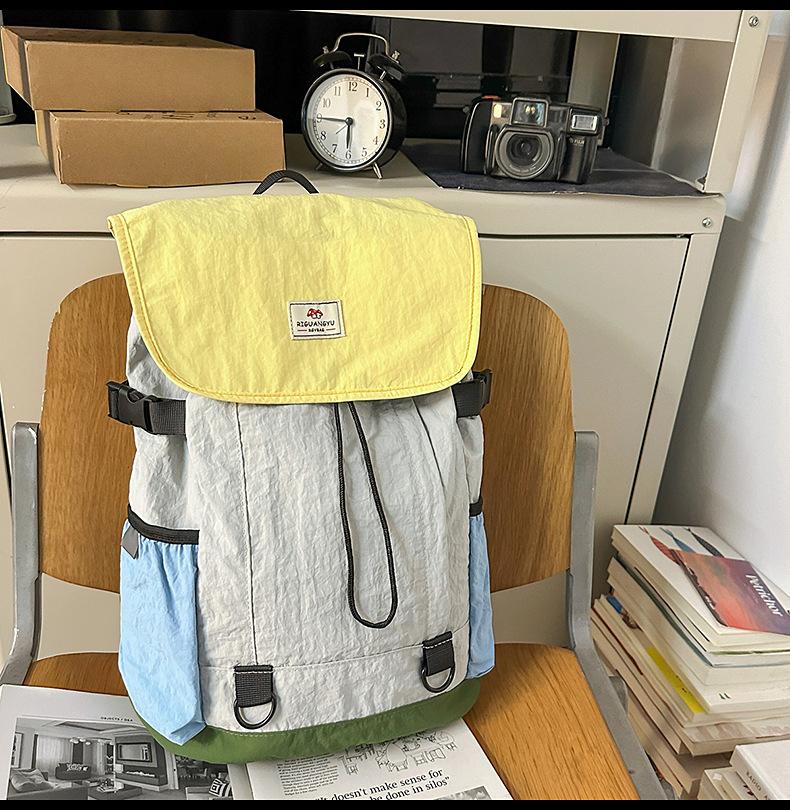 Schoolbag Large Capacity Contrast Color Lightweight Backpack 1011 New Versatile Commuter Travel Backpack Student School Bag
