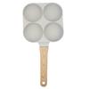 4 Hole Nonstick Egg Hamburger Frying Pan Mini 4 Cup Omelette Pan with Handle for Universal Flat Bottom Induction Cooker