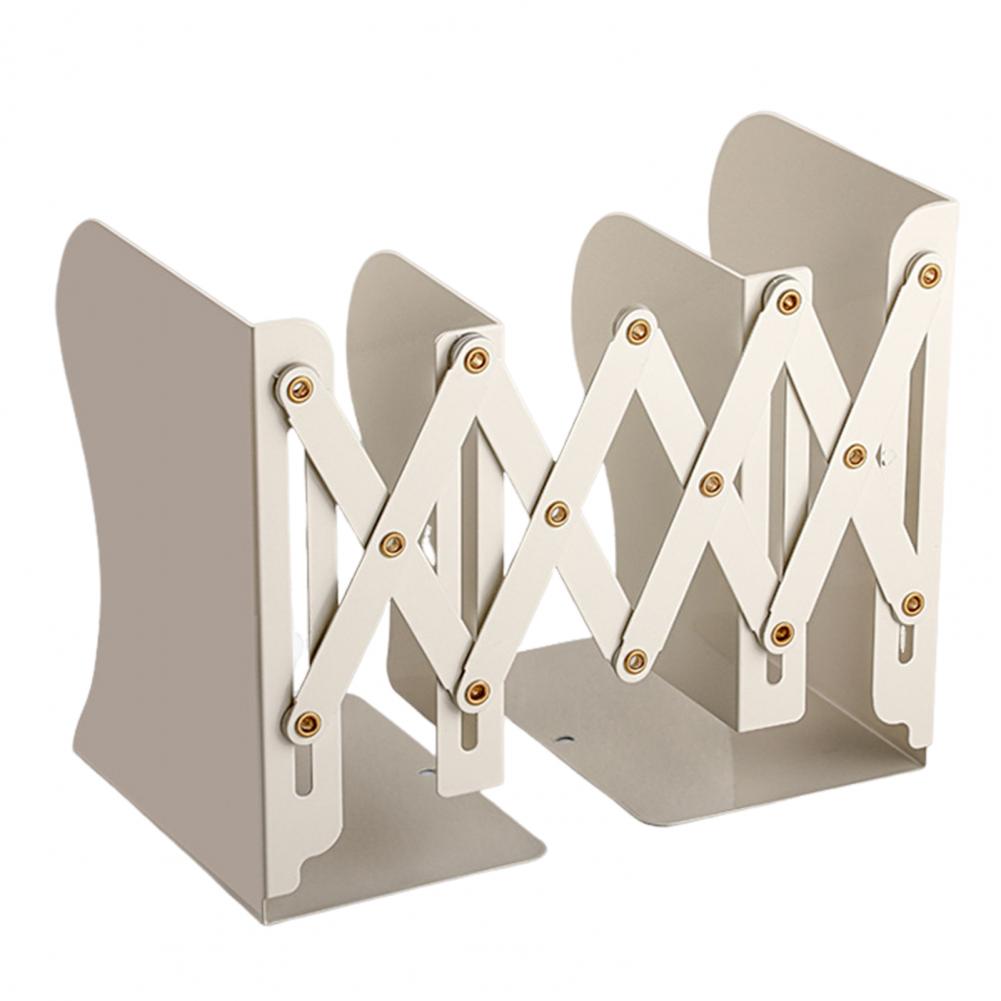 20cm Metal Bookend Retractable Desktop Book Stand Space-saving Book Organizer Holder Stable Book Rack For Home School Office