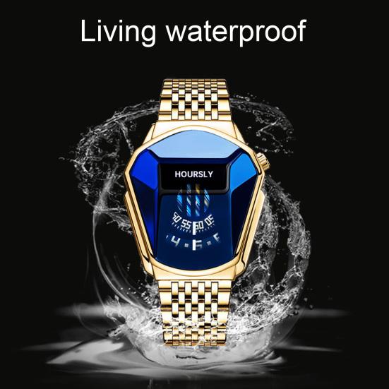 Quartz Watch Waterproof All-match Trendy Stainless Steel Cool Men Quartz Wrist Watch for Business Party