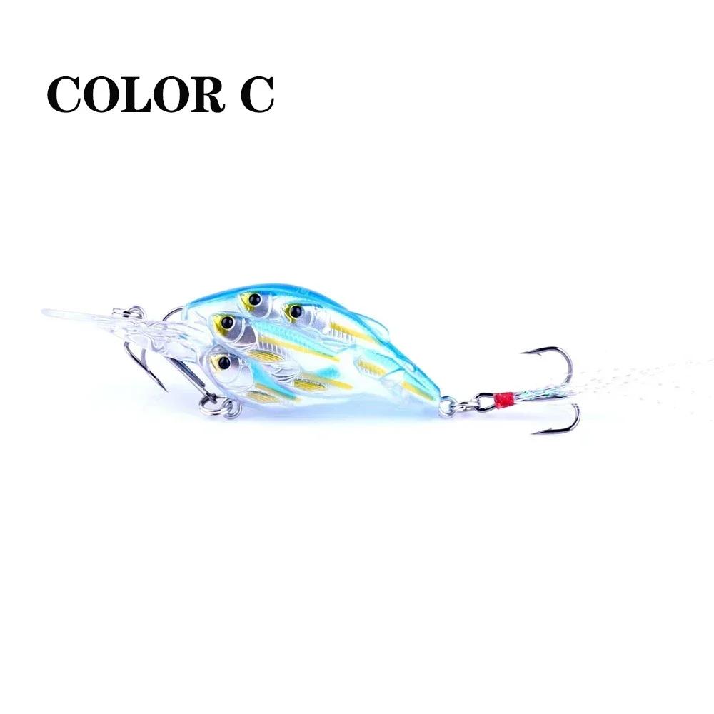 9g 75mm High Quality Fishing Lures Crankbait Fishing Wobblers Floating Hard Bait Isca Bait 3D simulation of schooling fish eyes