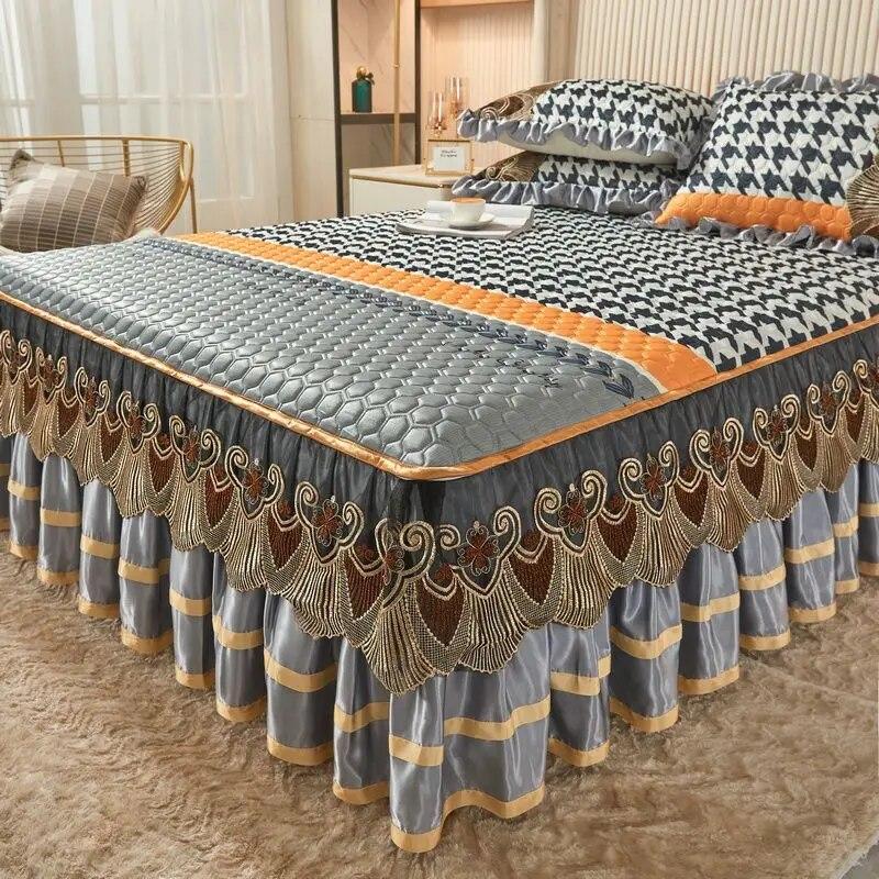 Povlak na polštář v retro přírodním latexu v evropském stylu, luxusní letní sukně na postel, ledová hedvábná podložka, klimatizační podložka, měkká podložka