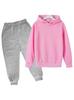 Solid Color Fashion Casual Children's Hoodie Sweatshirt Set for Autumn and Winter