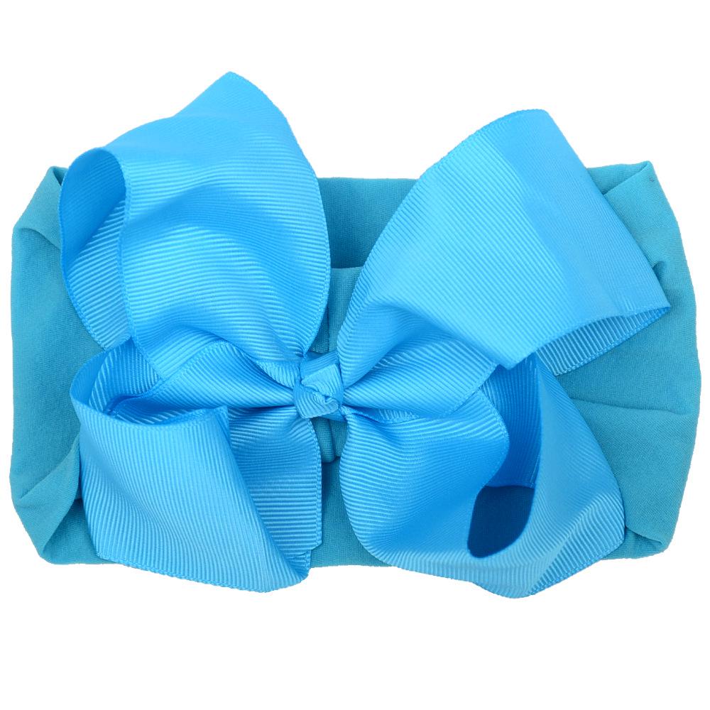 European 6-Inch Elastic Baby & Parent-Child Headband - Solid Color Bow Nylon Hair Accessory