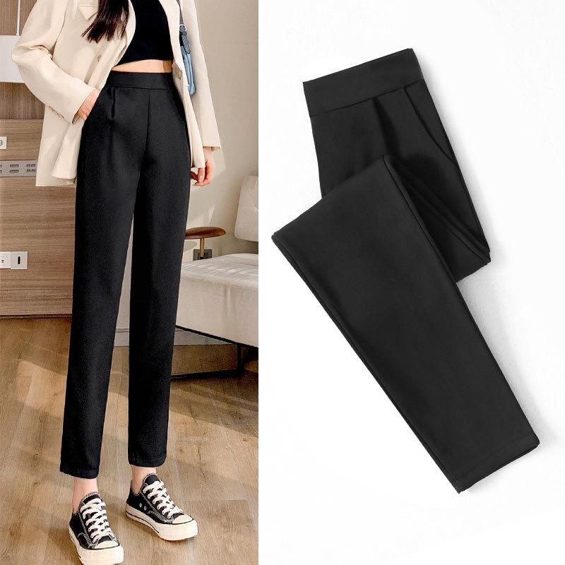 Suit Pants Women's Pants Black Pipe Pants Summer Thin Harlan Pants Pendant Feeling Small Nine-point Casual Pants