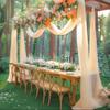 6/10M Chiffon Fabric Drapes for Wedding Arch Ceremony Reception Decorations Sheer Fabric Curtains for Party Stage Bridal Shower