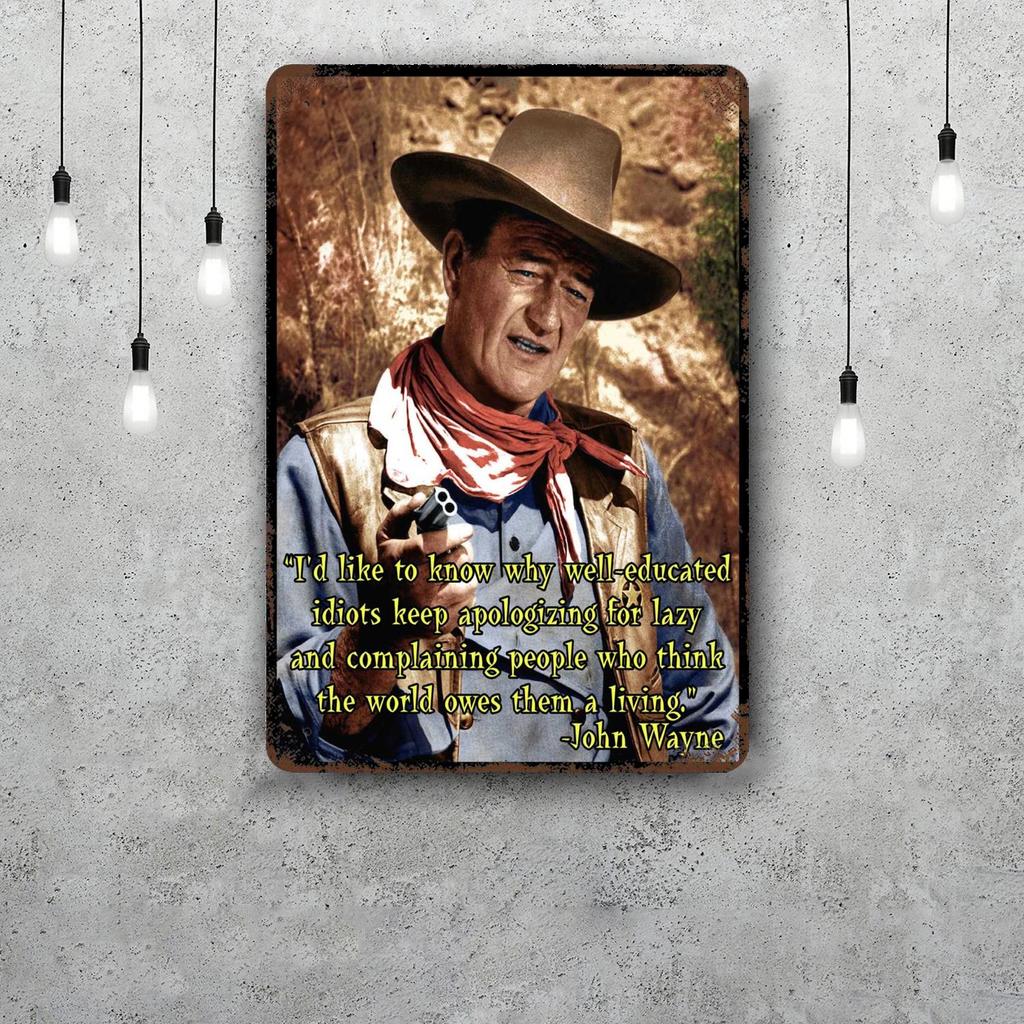 john wayne Classic Poster Rusty Metal Plaque Retro Decorative Plate Bar Man Cave Garage Club Metal Sign Wall Decoration