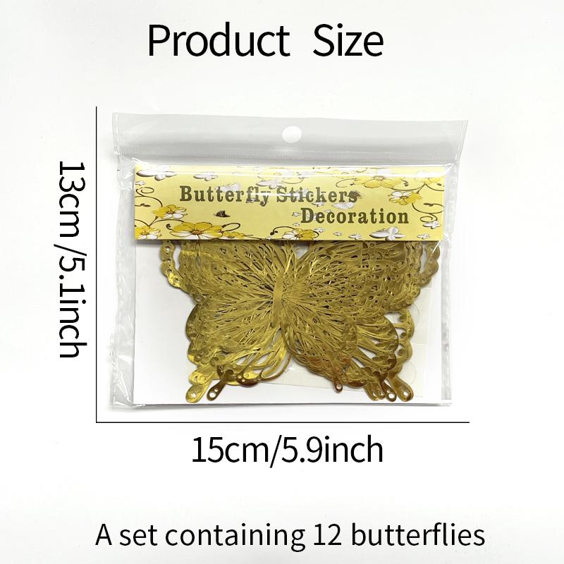 12pcs 3D Butterfly Wall Decor 3 Sizes, Butterfly Decorations for Butterfly Birthday Party Cake Room Decorations