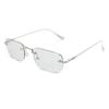 MERRY PLEASURE Sunglasses for Men and UV Available in and Smoke Women, Protection, Two-Point Design, Rimless, Square, Light-Colored Lenses, Silver,