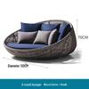 Round Rattan Outdoor Sofa Bed for Patio, Terrace, or Poolside Lounge