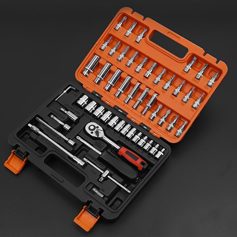 53-Piece Universal Automotive Tool Set - Comprehensive Car Maintenance Kit for DIY Repairs & Daily Use - Durable, Without Battery, Manual Operation