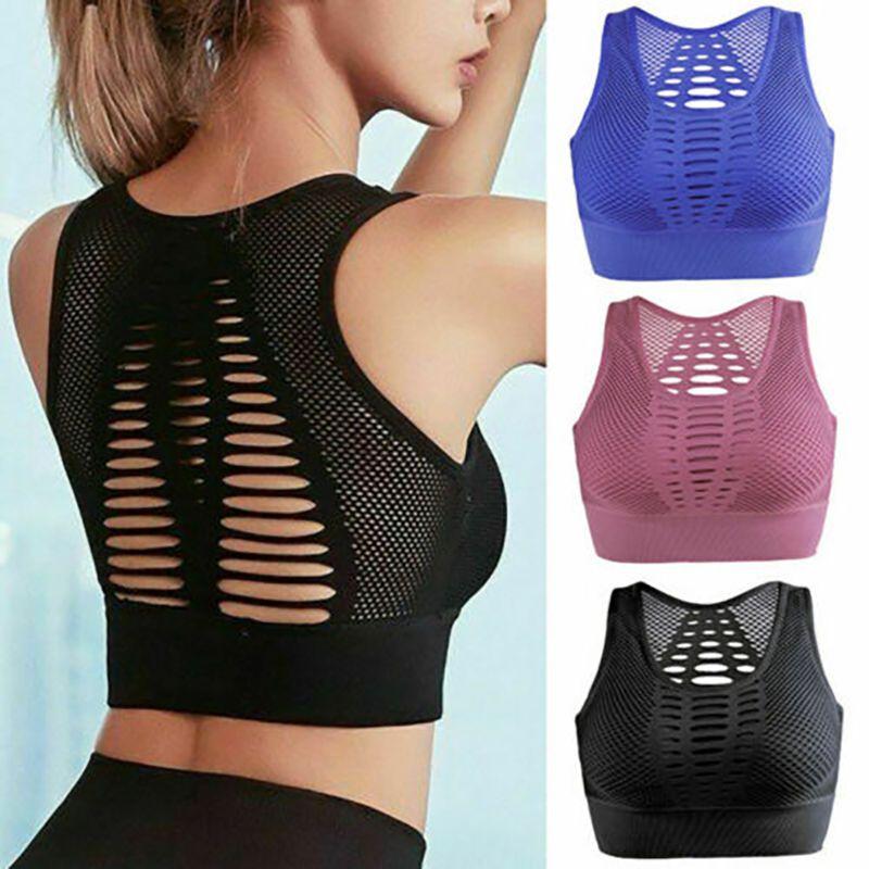 Women's Ultra-light Breathable Mesh Padded Sports Bra For Gym And Yoga Activities