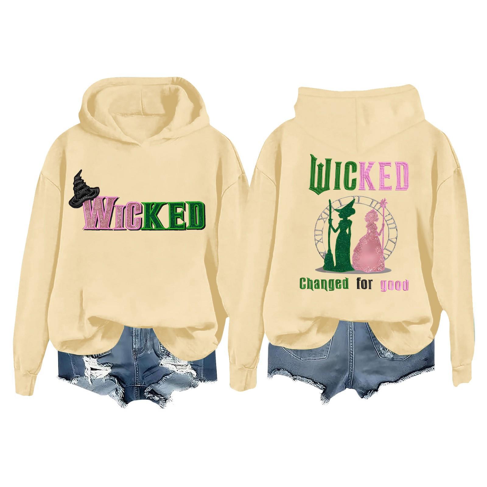 

Женская повседневная толстовка с длинным рукавом и принтом Bad Witch L бежевый