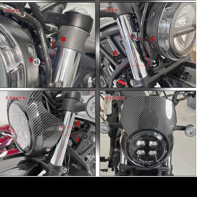 GOLDFAUST CL 250cc 500cc Bikini Cowl - Matte Black, Gloss Black, Carbon Black - Motorcycle Front Cowl (Carbon Black)