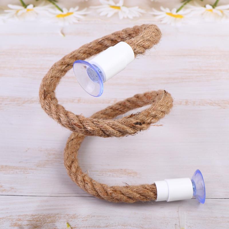 Linen Rope Diy Bendable Perch For Birds Non-Slip Easy To Install Suction Cup Bird Climbing Rope Chew-Proof Comfortable Grip