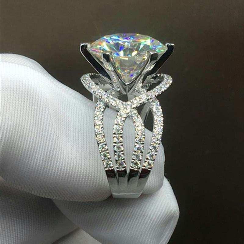 New Newly-design Bridal Wedding Engagement Rings Silver Color Accessories Modern Women's Ring Anniversary Gift Luxury Jewelry
