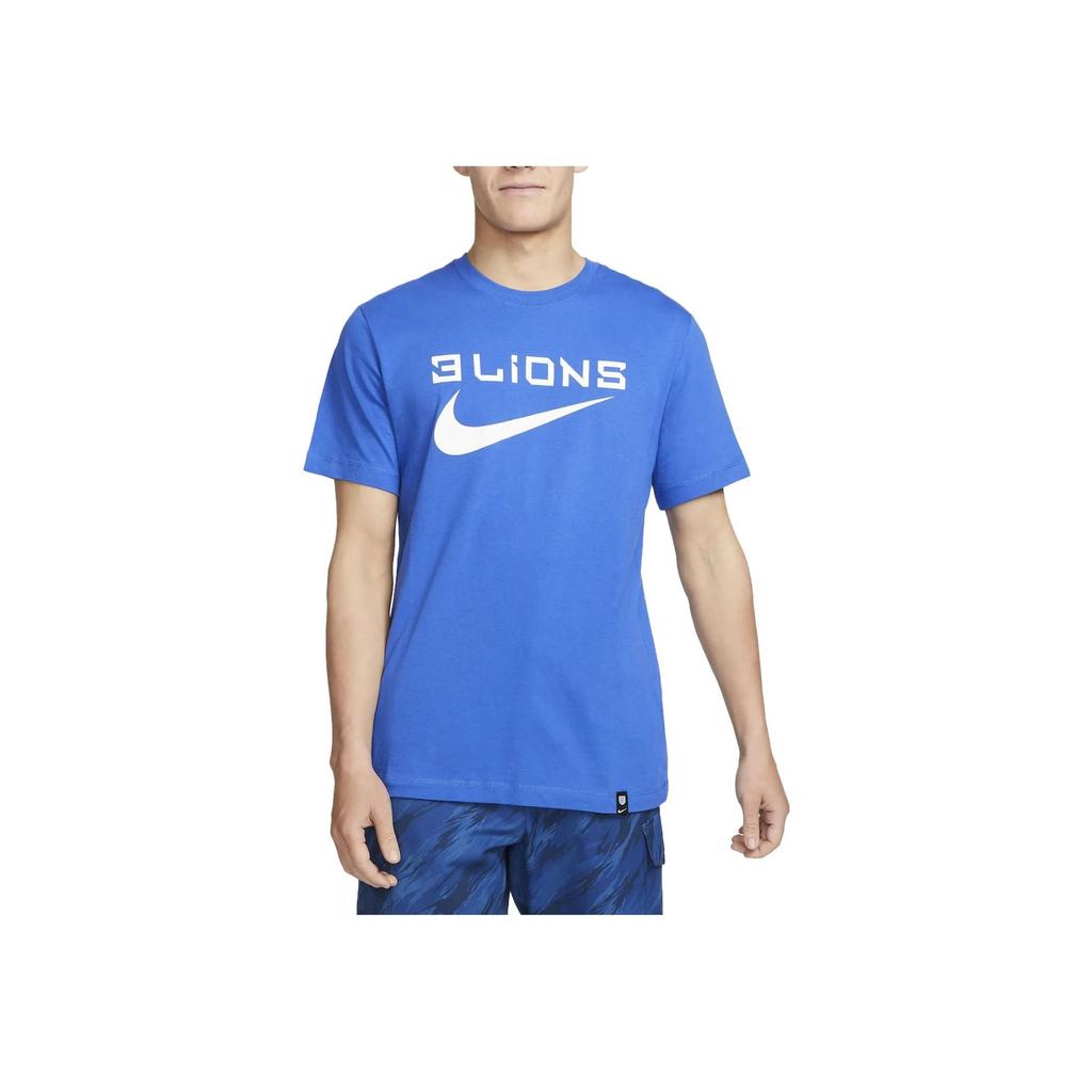 Nike Logo Print Crew Neck Short Sleeve T-Shirt Men Tops Royal-Blue DH7625-480