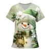 Women's Fashion Printed Short Sleeve V Neck Pattern Tops Pocket Working T-shirts