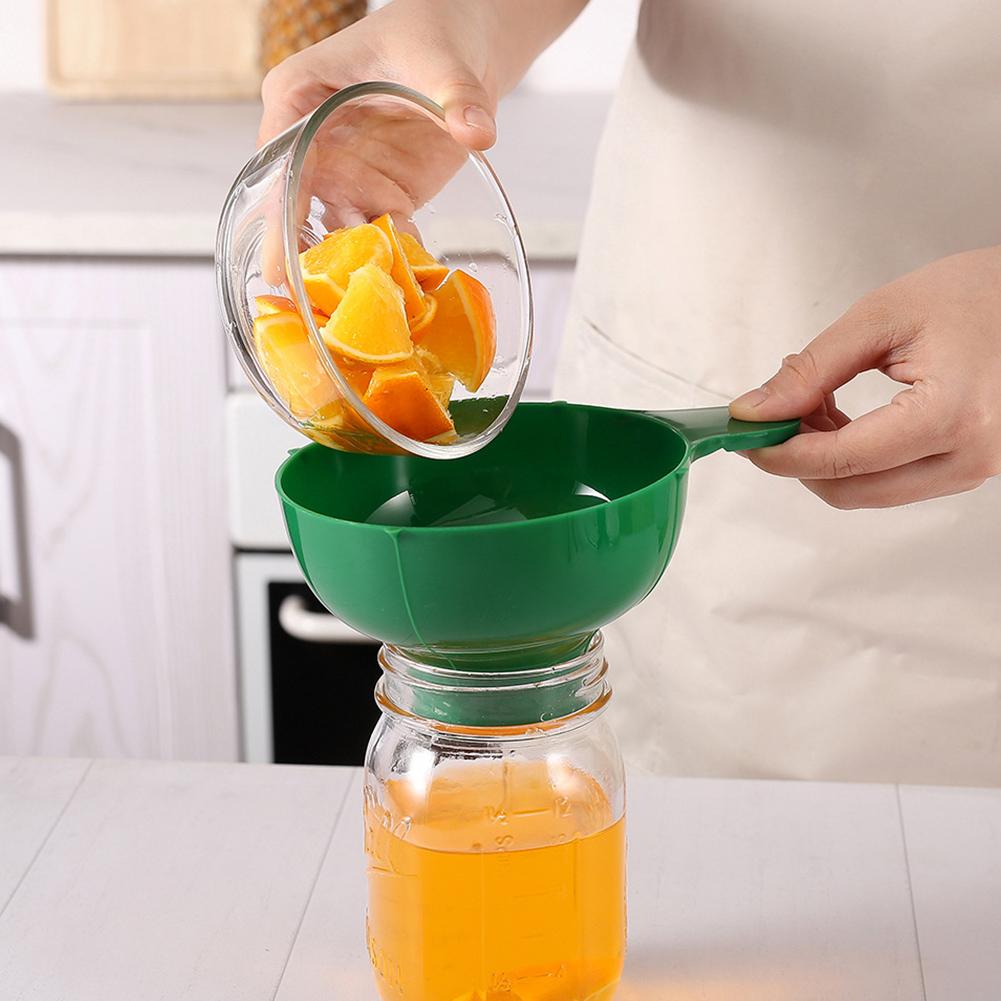 1Pcs Plastic Canned Funnel Wide Mouth Funnel Jars Folding Funnel with Long Neck Liquid Filling Funnels Household Kitchen Gadget
