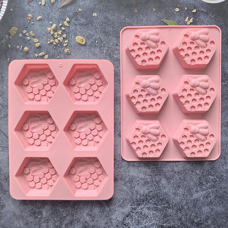 3D Bee Honeycomb Silicone Soap Mold DIY Soap Making Supplies Handmade Chocolate Cake Decoration Baking Tools Outdoor Tableware