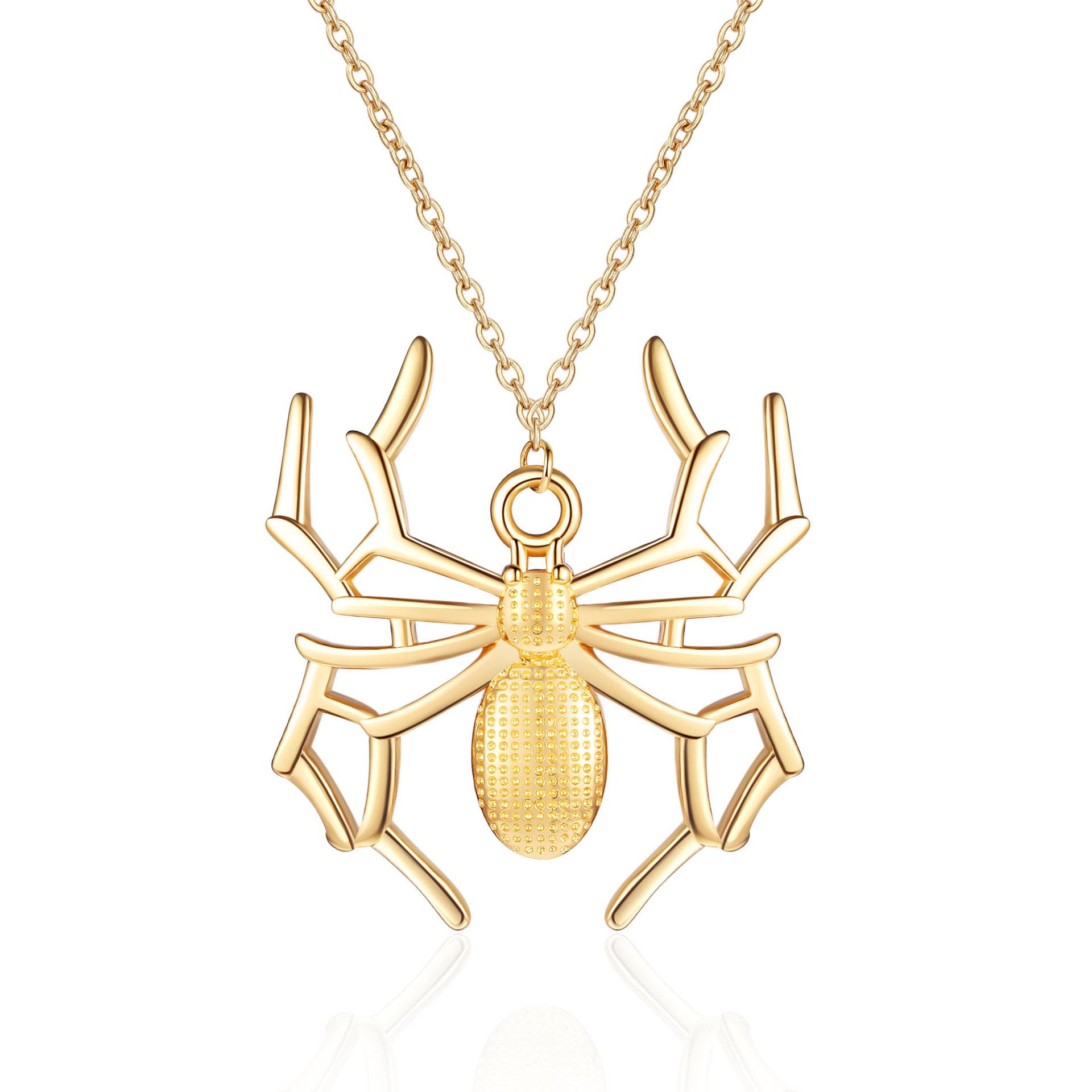 

Модный новый персонализированный кулон в виде паука на Хэллоуин в стиле панк, персонализированное ретро-ожерелье в виде насекомых