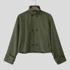 INCERUN Men Stand Neck Long Sleeve Buttons Up Casual Loose Cargo Jackets Coats